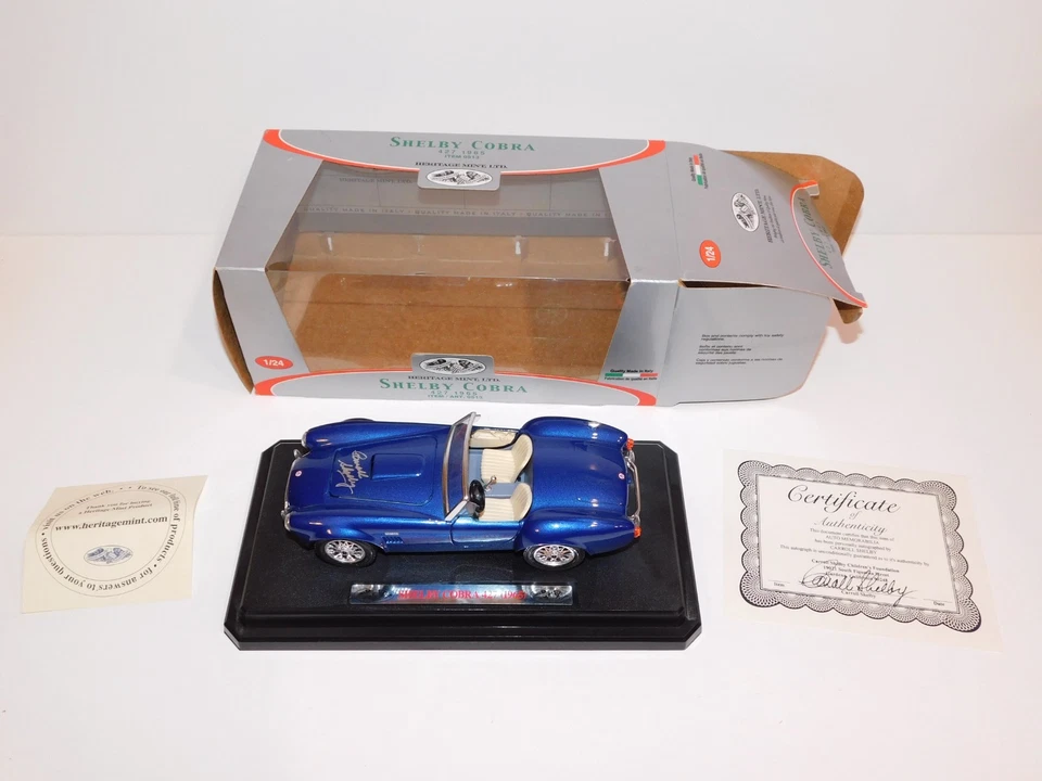 CARROL SHELBY SIGNED + COA - Shelby Cobra 427 1965 - HERITAGE MINT 1:24 DIECAST - Image 1 of 4