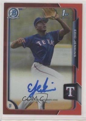 2015 Bowman Draft Chrome Pick Red Refractor /5 Eric Jenkins #BCA-EJ Auto - Image 1 of 2
