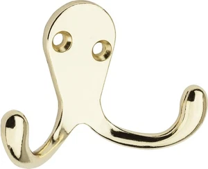 National Hardware N199-224 V163 Doppel Kleiderhaken in Messing, 2er Pack 0, Messing  - Bild 1 von 3