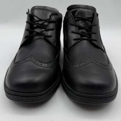 Orthofeet Moreno Hombres Talla 11.5 2E AMPLIO Cuero Negro Punta de Ala Zapatos Cómodos Foto 1 de 4