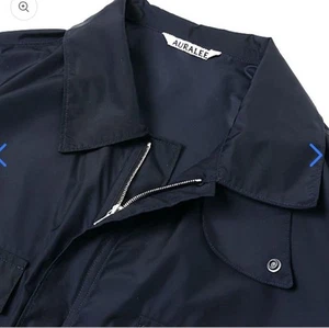 Camicia Auralee Light Nylon Zip Navy Uomo Taglia M Usata Leggera Stile Taffetà - Foto 1 di 6