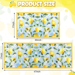 2 Piezas Alfombrillas de Cocina Limón Impresas en Limón Alfombras de Cocina para Piso Antideslizante Lavable - Imagen 1 de 7