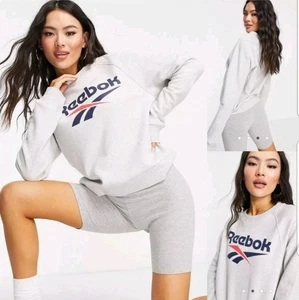 Reebok Damen Classic Vector Crew Sweatshirt, hellgrau meliert, Größe L - Bild 1 von 6