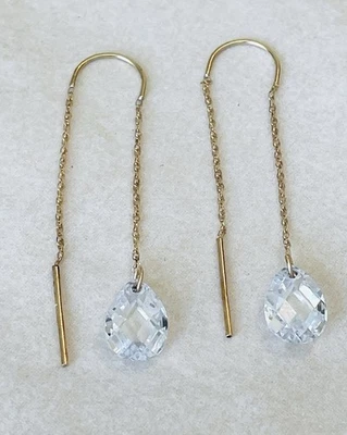 14k Yellow Gold Threader Earrings - Image 1 of 3