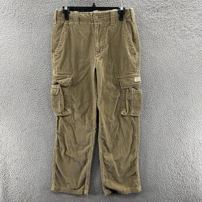 VINTAGE Aeropostale Pants Men 28x30 (Fit 30x29) Beige Cargo Corduroy Loose Y2K - Image 1 of 4