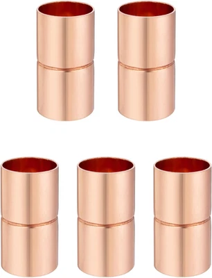 Straight Coupling Copper Fittings 1/4 Inch Copper Pipe Welding Joint Connector - Image 1 of 4
