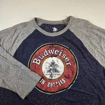 Budweiser Mezcla de Algodón 2XL Azul Mujer Cuello Redondo Manga Larga Anheuser Busch Foto 1 de 4