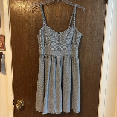 Mini vestido sin mangas a rayas para mujer fósil talla M boho  Foto 1 de 4
