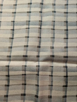 Xadrez de pedreiro Rebecca Atwood tecido natural/cinza 43" - Imagem 1 de 4