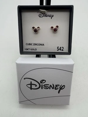 Disney 10KT Yellow Gold Mickey Mouse Earrings- Cubic Zirconia - Image 1 of 2