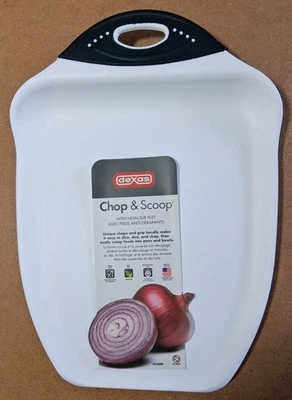 Tabla de cortar Dexas Chop & Scoop - Blanca con mango negro 13x9,5 - Envío gratuito Foto 1 de 4