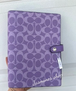 NWT Coach Notebook In Signature Canvas Leather CZ198 Purple Iris NEW RELEASE 💜 - Picture 1 of 12