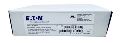 Eaton 12100RQD03 Photoelectric Sensor Tubular Housing Thrubeam Receiver - NEW - Image 1 of 4