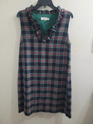 Vestido recto Vineyard Vines tartán con volantes talla 10 mezcla de lana a cuadros, precio de venta sugerido por el fabricante 198 USD Foto 1 de 4