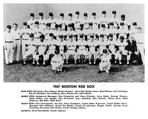 MLB 1967 Boston Red Sox Team Picture with Names 8 X 10 Photo Picture - Picture 1 of 1