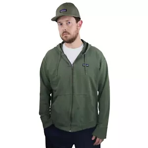 Vtg Patagonia Faded Distressed Cotton Hoody Sweatshirt Jacket Mens Large Green - Picture 1 of 18