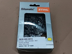 Cadena de motosierra stihl 18" 26RSC 72E 3639 005 0072, .325 .063 72 eslabones - Imagen 1 de 2