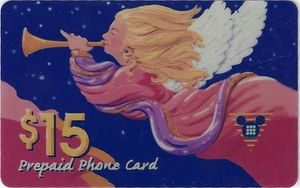 Tarjeta telefónica TK 99a Disney $15 Christmas 1994 Angel Blowing Horn en carpeta - Imagen 1 de 1