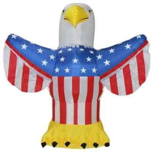 4th of July Inflatable Yard Decoration Independence Day Eagle American Flag 72In - Picture 1 of 2