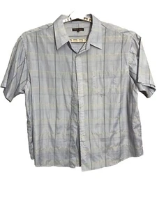Men’s Villa D’ Marco Workman Button Up Shirt Plaid Lavender Size 5XL - Picture 1 of 4