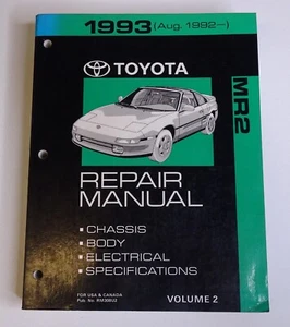 1993 (Aug. 92- Toyota MR2 Repair Manual Vol. 2 ONLY OEM Factory Service FSM MR 2 - Bild 1 von 16