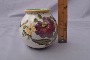 Vintage Hand Painted Signed 3596 Royal Z. Holland GOUDA 4 3/4" Vase Art Pottery - Picture 1 of 7