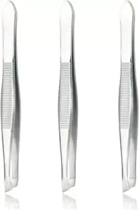 (3 Pack) Slant Tweezers - Precision Stainless Steel Slant Tip Tweezers Hair Pluc - Picture 1 of 5