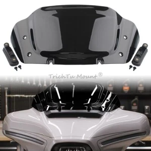 Parabrisas negro 10" + soporte para Harley Street Glide FLHXSE FLHX 23+ - Imagen 1 de 21