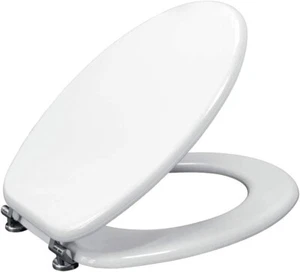 Inca Sedile WC Universale in Legno MDF Bianco con Kit di Montaggio, Cerniere e P - Imagen 1 de 8