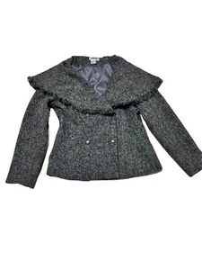 VTG Newport News Styleworks Women’s Winter Gray Blazer Sz 8 Shawl Fringe - Picture 1 of 6