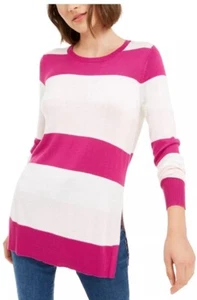 Maison Jules Size S Pink and Fuchsia Striped Lightweight Sweater. - Picture 1 of 3