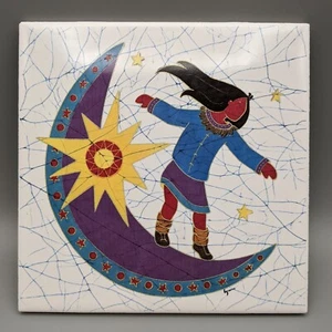 Lynn Blaikie "Ride the Moon" Art Tile Trivet Wall Plaque - Yukon Canadian Art - Bild 1 von 7