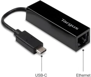 Adaptador USB-C a Gigabit Ethernet Targus RJ45 LAN de red Gigabit 1000 Mbps  - Imagen 1 de 12