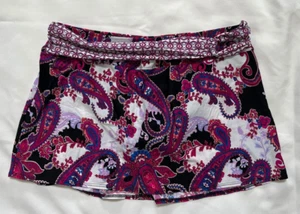 Alex Marie ~ Swim Skirt Bottom ~ Magenta Pink / Black Paisley Print ~ Sz 10 NWOT - Picture 1 of 5