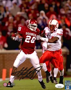Adrian Peterson signed 8x10 photo NCAA University of Oklahoma Sooners JSA COA - Picture 1 of 1