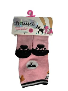 CHATTIES PASSENDES HAUSTIER & BESITZER ROSA MIT HUNDE DESIGNS CREW SOCKEN SET KLEINER HUND - Bild 1 von 4