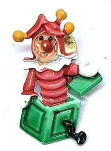 1 1/4" Jack In A Box Enameled Signed JJ Brooch Tack Pins (B29) - Picture 1 of 2