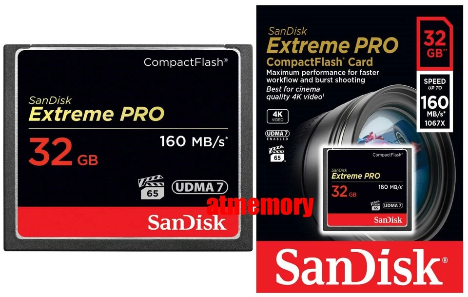 Sandisk Extreme Pro 32GB 32G Compact Flash Card CF 160MB/s 1067x UDMA7 US - Image 1 of 1