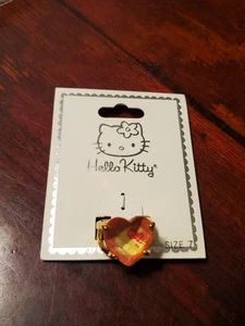 2005 SANRIO HELLO KITTY HERZFORM "SELTEN" ROSA HARZ RINGGRÖSSE 7. - Bild 1 von 5