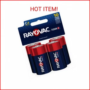 Rayovac Fusion C Batteries (4 Pack), Alkaline C Cell Batteries - Picture 1 of 2