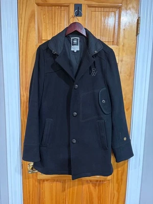G-Star RAW Decoy Wool Garber Trench Coat Black Size M Heavyweight Jacket - Image 1 of 4