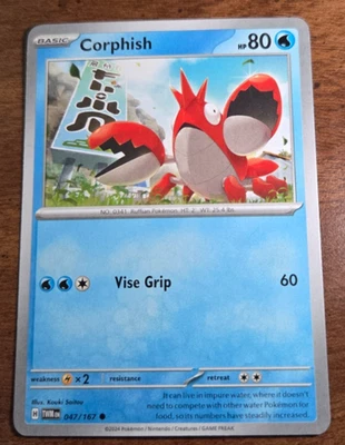Corphish 047/167 Sv06: Twilight Masquerade Regular 2024 Pokémon Free Shipping - Image 1 of 4