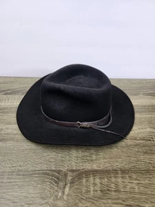 Sombrero de vaquero occidental de lana aplastable Woolrich para hombre XL negro cuatro estaciones fieltro  - Imagen 1 de 6