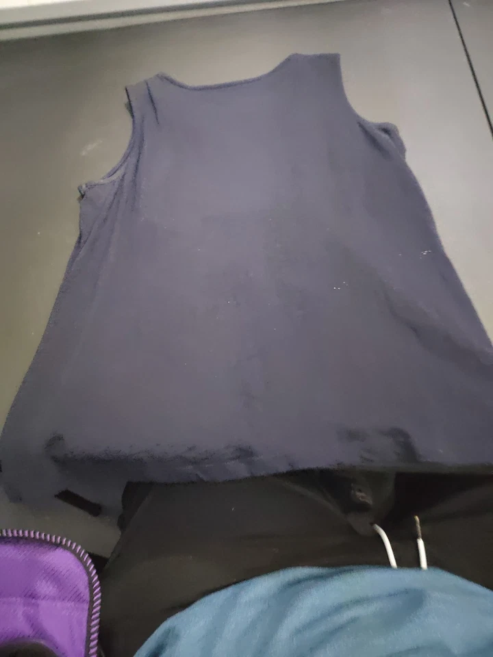 Talbots Small Womens Dark Navy Blue Eyelet Sleeveless Top - Image 1 of 3