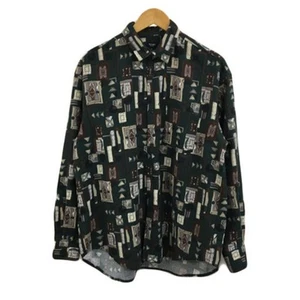 Beams Heart Shirt Flannel Standard Full Pattern Long Sleeve M Green Brown Used 8 - Picture 1 of 5