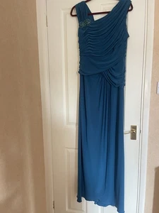 Adrianna Papell Size 18 ( more a 14/16 ) Beautiful Gown Teal Blue - Picture 1 of 14