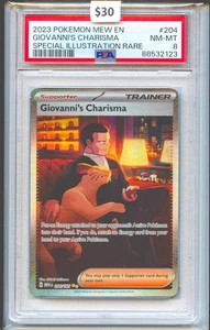 Giovanni’s Charisma 2023 Pokémon MEW EN #204 PSA 8 NM-MT Special Illustration - Picture 1 of 2