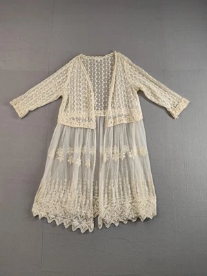 Xhilaration Kimono Mujer XL Encaje Transparente Bordado Largo Boho Plumero Cárdigan Foto 1 de 4