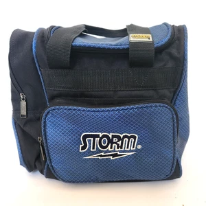 Storm 1 Ball Solo Tote Bowling Bag Black & Blue with 2 Side Pockets - Picture 1 of 10