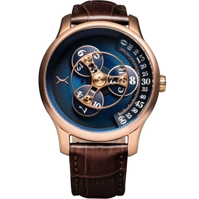 Xeric Triptych Automatic Wandering Hour Rose Gold Ocean Watch - Brand New - Image 1 of 4